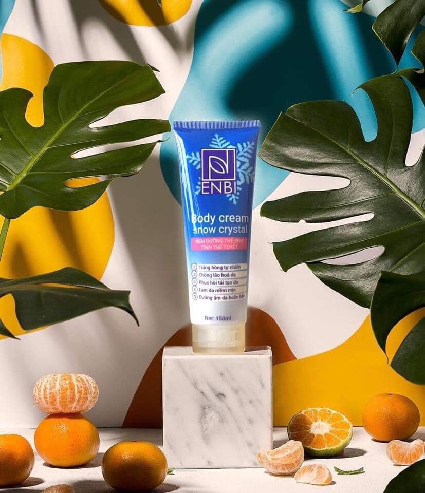 Body Cream kem dưỡng thể enbi tinh thể tuyết trắng da toàn thân Nari bật tone ngay sau 7 ngày sử dụng không bết dính không bờ vân kem cung cấp độ ẩm dưỡng da căng bóng mịn màng khỏe từ sâu bên trong tuýp 120 ml