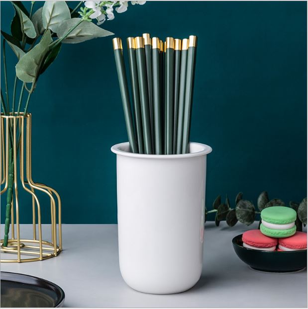 Set 10 đôi đũa hợp kim màu xanh lá