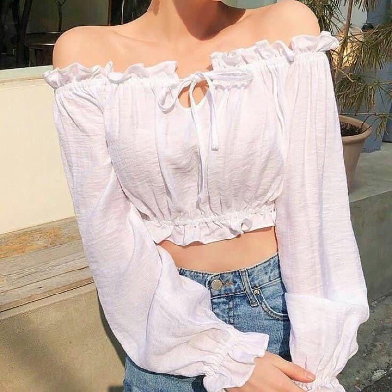 RẬP GIẤY MẪU A432 - RẬP ÁO HỞ VAI TAY DÀI SEXY