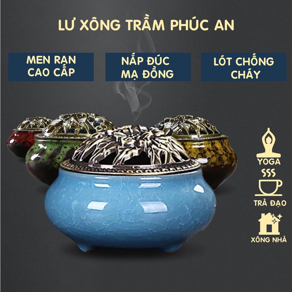 Lư xông trầm gốm xứ cực đẹp, dùng xông trầm nụ, trầm vòng, xông nhà