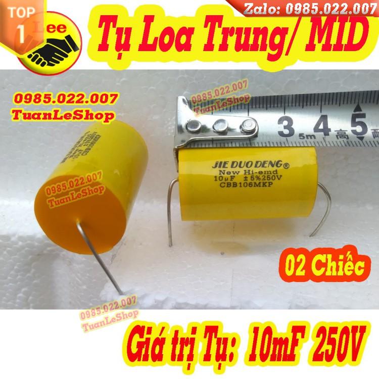 TỤ PHÂN TẦN 10MF 250V VÀNG TRÒN - GIÁ 2 CÁI - TỤ LOA TRUNG TỤ LOA MID