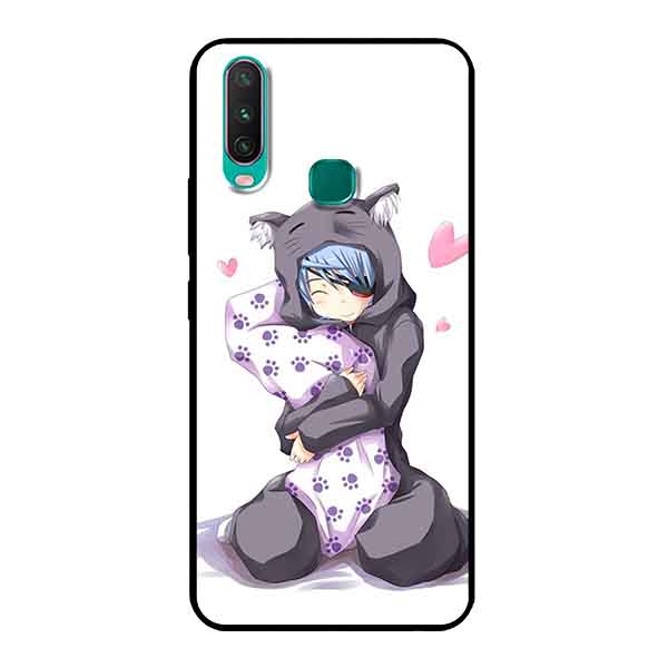 Ốp Lưng in cho Vivo Y12 Mẫu Cô Gái Mèo - Hàng Chính Hãng