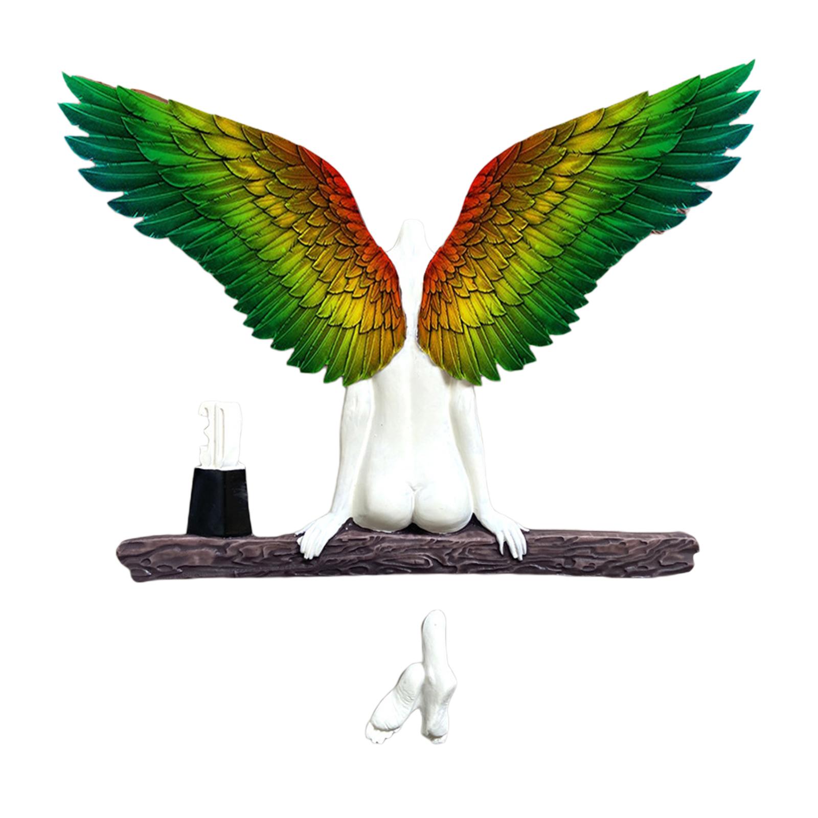 Resin Angel Wings Statues Art Wall Decor DIY Figurines Coffee Decor
