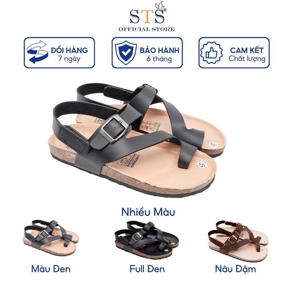 Sandal Đế Trấu DA BÒ THẬT NGUYÊN TẤM Quai chéo Tách Ngón,Mặt lót Da PU kem cao cấp chống nước đi chơi đi học đi làm K20