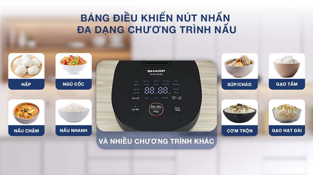 Nồi cơm cao tần Sharp 1.2 lít KS-IH122V-BK - HÀNG CHÍNH HÃNG