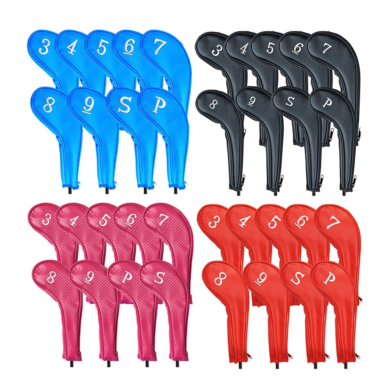 Portable 9x Golf Head Cover Club Iron Protective Headcovers Golf Accessories