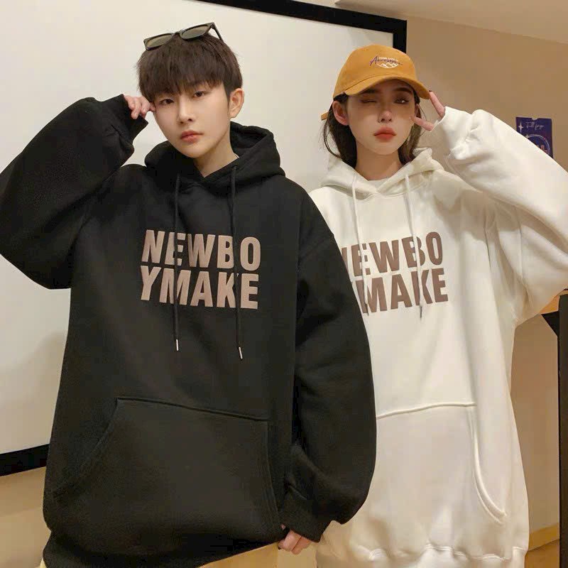 Áo hoodie có mũ unisex nỉ bông dày dặn dáng oversize mặc đôi nam nữ form rộng kiểu dáng hàn quốc, áo khoác hoodie newboy make