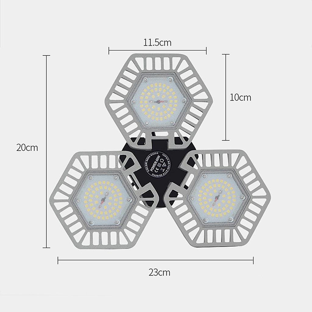 Folding Deformable LED Garage Lights Bulb E27, Shop Light 6500K Daylight Adjustable