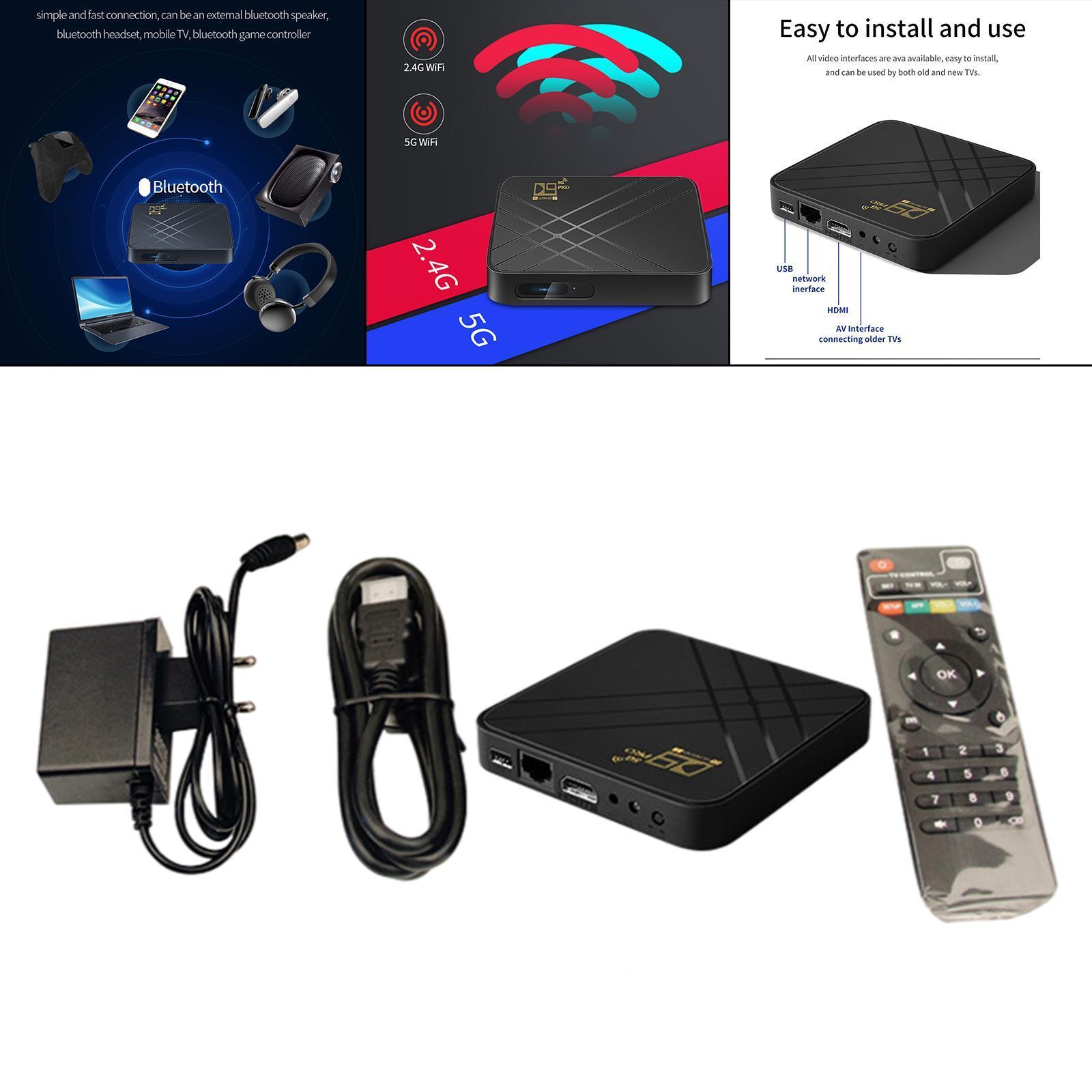 D9PRO Android Media Player Set Up Box WIFI Bluetooth  +128G US