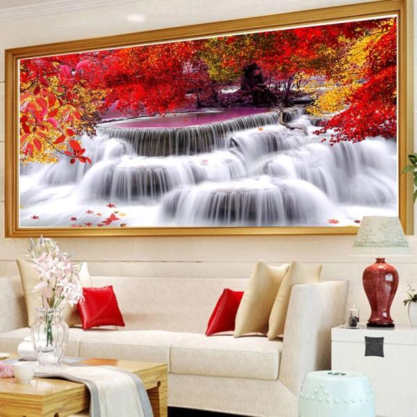 Tranh Đính Đá PHONG CẢNH THIÊN NHIÊN HÙNG VỸ (ĐÁ ABC CAO CẤP). Kích Thước: 1m2 x 60cm