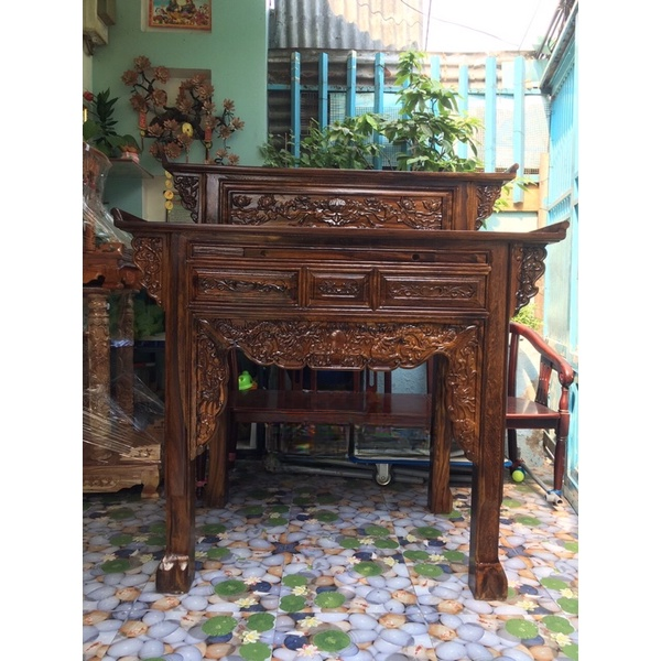 bàn thờ gia tiên đẹp, Bàn thờ  2 tầng gỗ muồng
