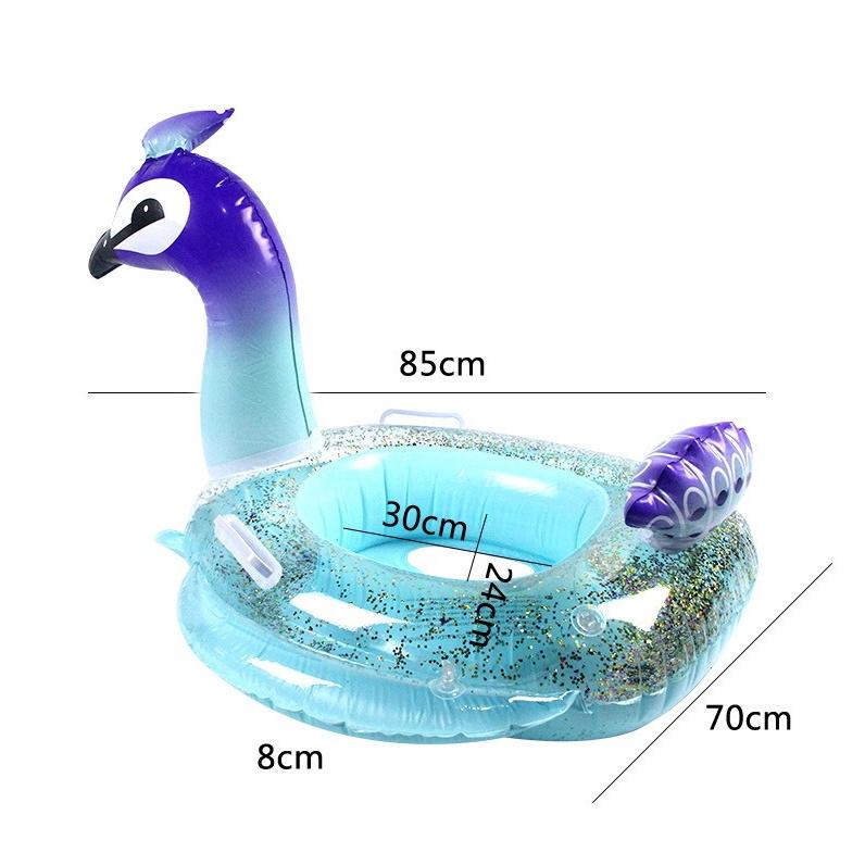 Phim hoạt hình sequin vàng hồng hồng hạc ngồi nhẫn trẻ em trẻ em trẻ em bé kỳ lân bơi vòng