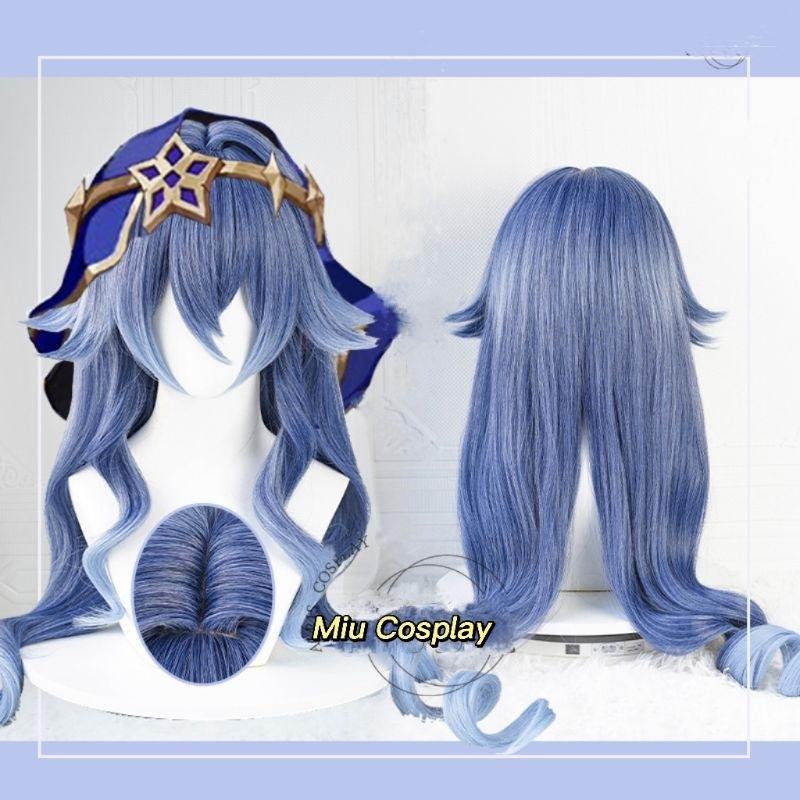 Wig/Tóc giả cosplay Layla - Genshin Impact màu xanh