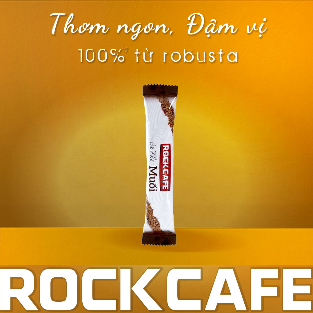 Cà Phê Muối Hòa Tan, RockCafe, Cà Phê Muối Robusta 10 gói/hộp