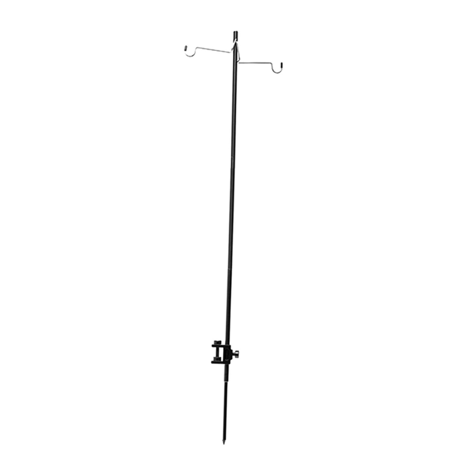Portable Camping Lantern Stand, Lantern Holder, with Clamp & Stake, Lightweight Aluminum Alloy Removable Lantern Hanger, for Picnic Fishing