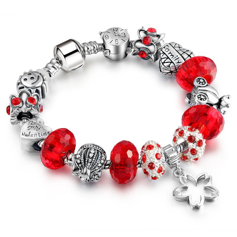 Vòng tay charm hoa 5 cánh cực xinh