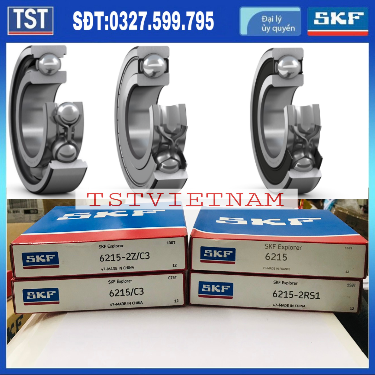 Vòng bi bạc đạn SKF 6215/C3