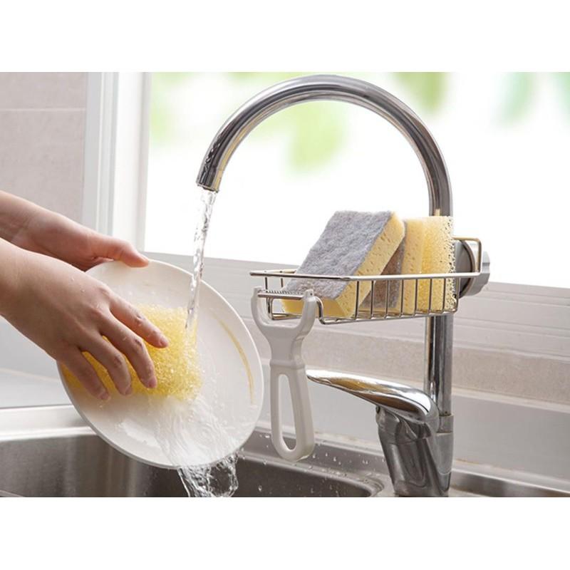 Giá Treo Vòi Inox Để Đồ Giẻ Rửa Chén Bát