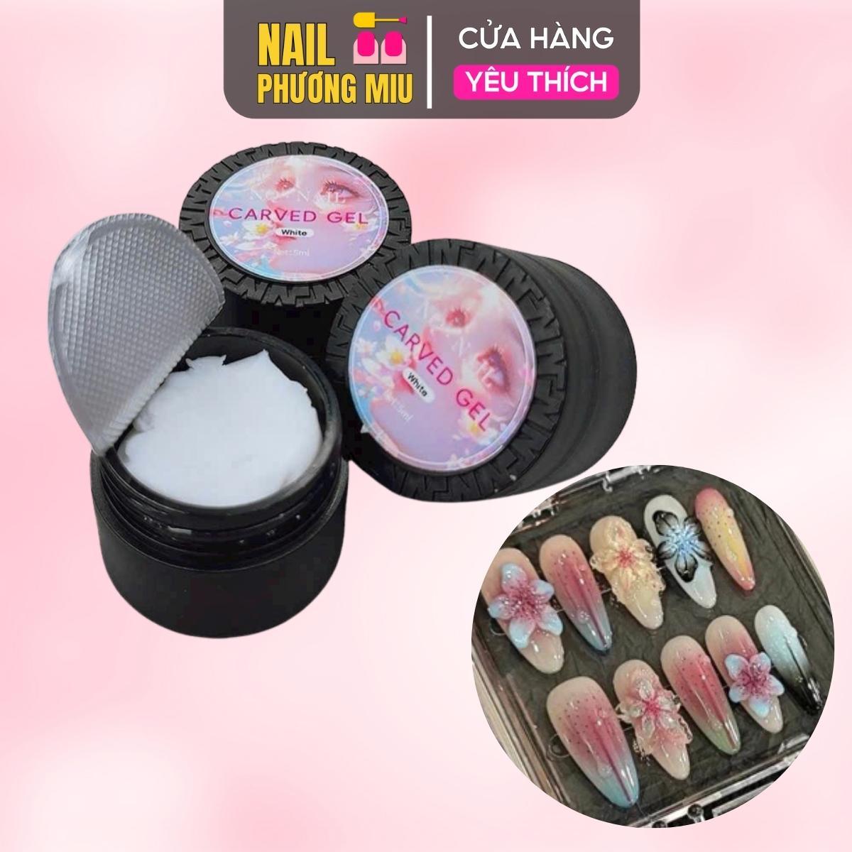 Gel Nặn Hoa Khô Màu Trắng CARVED 5ml Siêu Dẻo, Gel Nặn Thú, Hoa Nổi, Gel Nặn Trắng Không Dính Tay NQ Nail Đắp Hoa Tạo Hình Làm Nail Chuyên Nghiệp