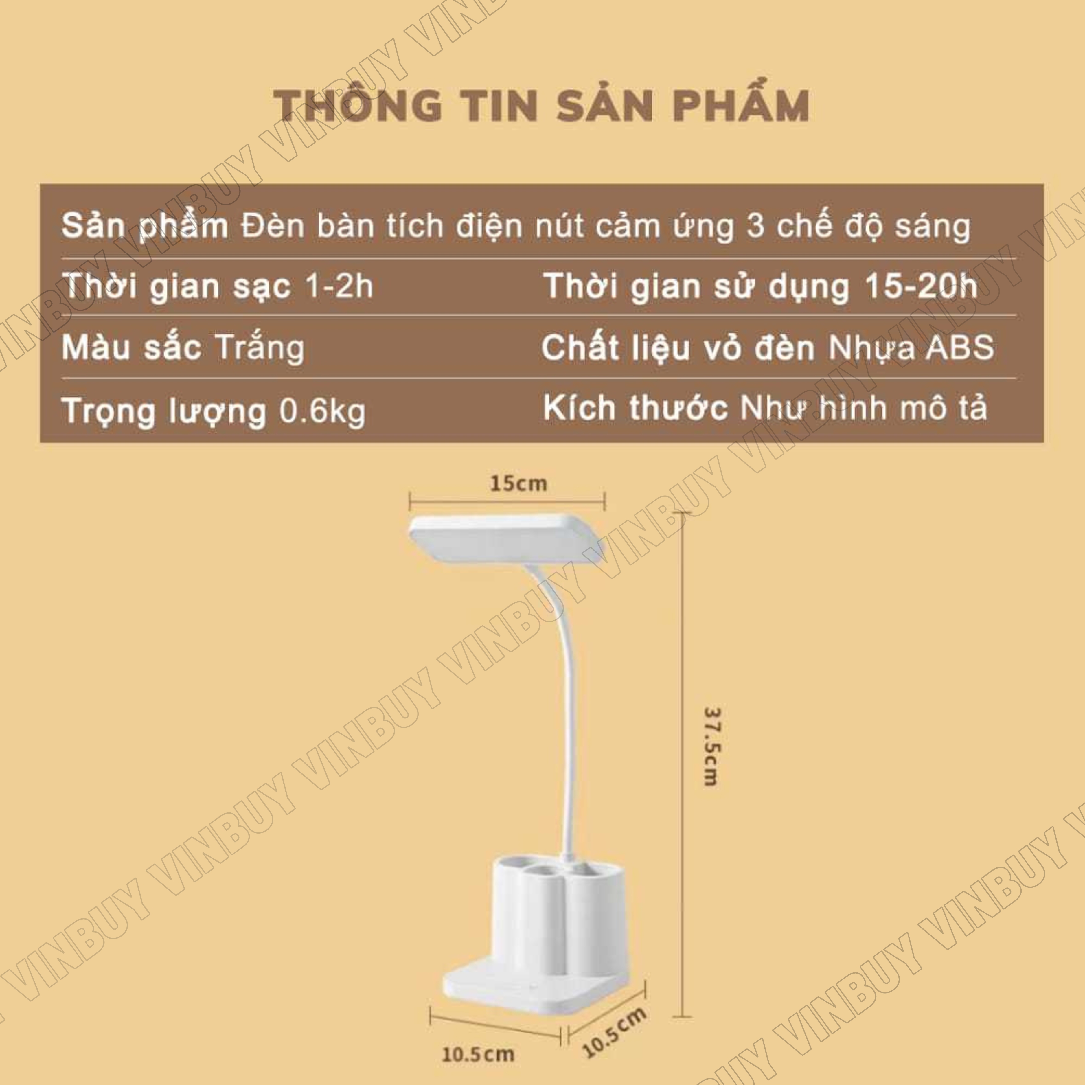 Đèn Học Để Bàn Chống Cận Thị, Đèn Bàn Led Tích Điện Đa Năng 3 Chế Độ Ánh Sáng Hỗ Trợ Đọc Sách, Làm Việc, Decor, Có Pin 4000mah - Hàng Chính Hãng - VinBuy