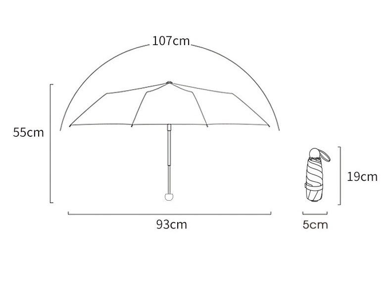 Ô Dù Mini Chống Tia UV - Loại 8 Nan Nhỏ Gọn Tiện Lợi