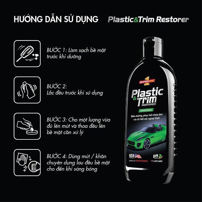 Kem Phục Hồi Nhựa &amp; Ốp Viền Ô Tô SUPERONE Plastic &amp; Trim  Restorer - Universal SOUTHWALL B301