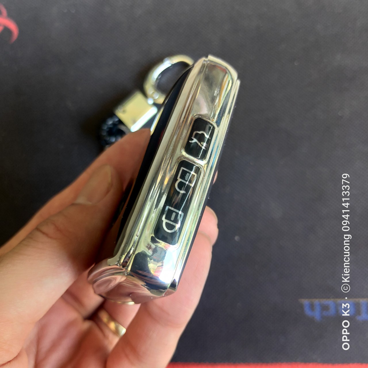 Bao chìa khoá ô tô Mazda3 2020-2021 nút silicon mạ crom Full Hộp