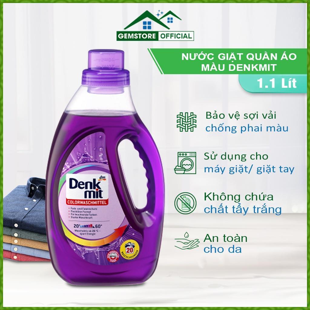 Nước Giặt Cho Quần Áo Màu Denkmit, Dung Dịch Giặt Quần Áo Đa Năng, Dung Dịch Giặt, 1L, An Toàn, Hiệu Quả, Nhập Đức