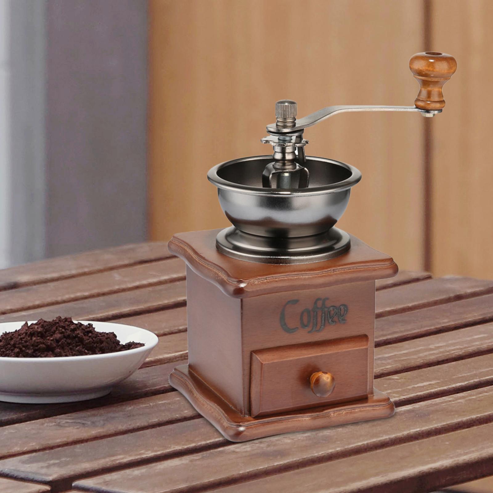 Vintage Style Classic Coffee Mill Hand Crank Coffee Grinders with Drawer