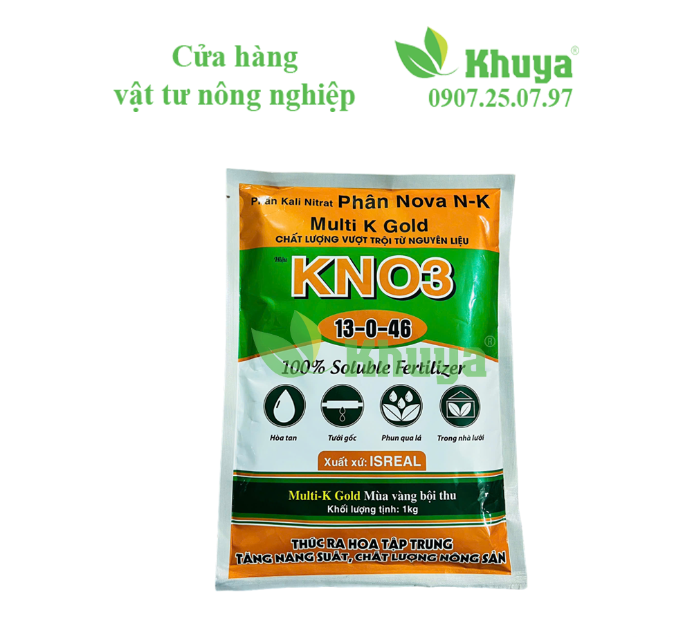 Phân bón Kali Nitrat KNO3 13-0-46 gói 1kg Israel