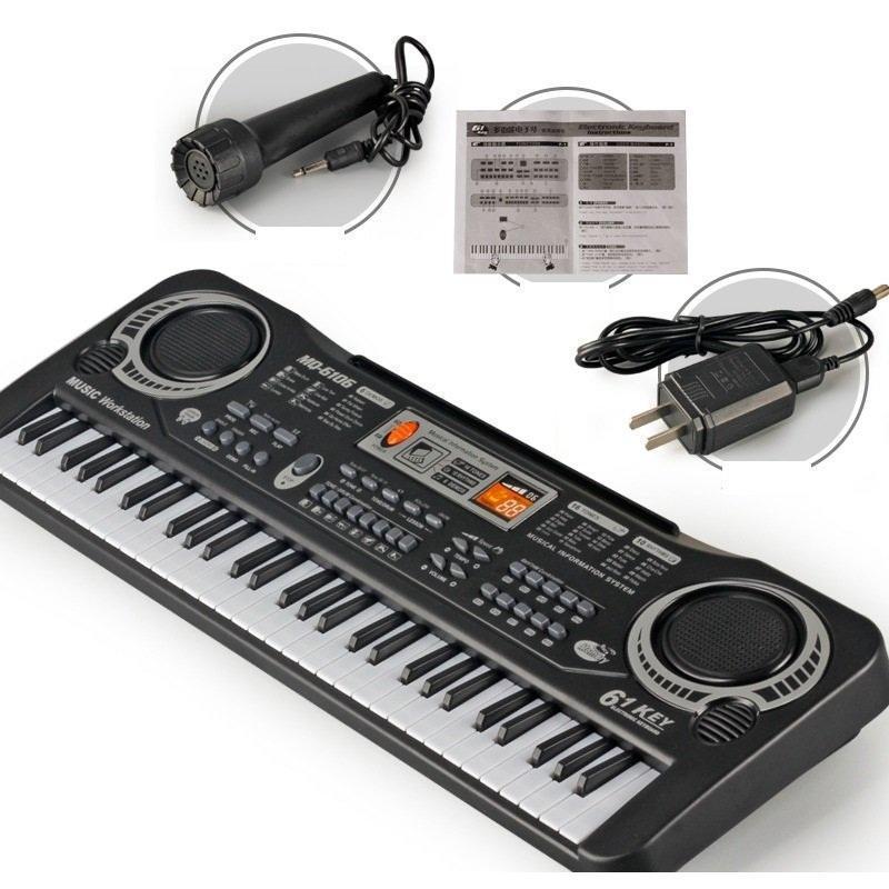 Đồ Chơi Đàn Piano 61 Phím Kèm Sạc Và Mic Cho Bé