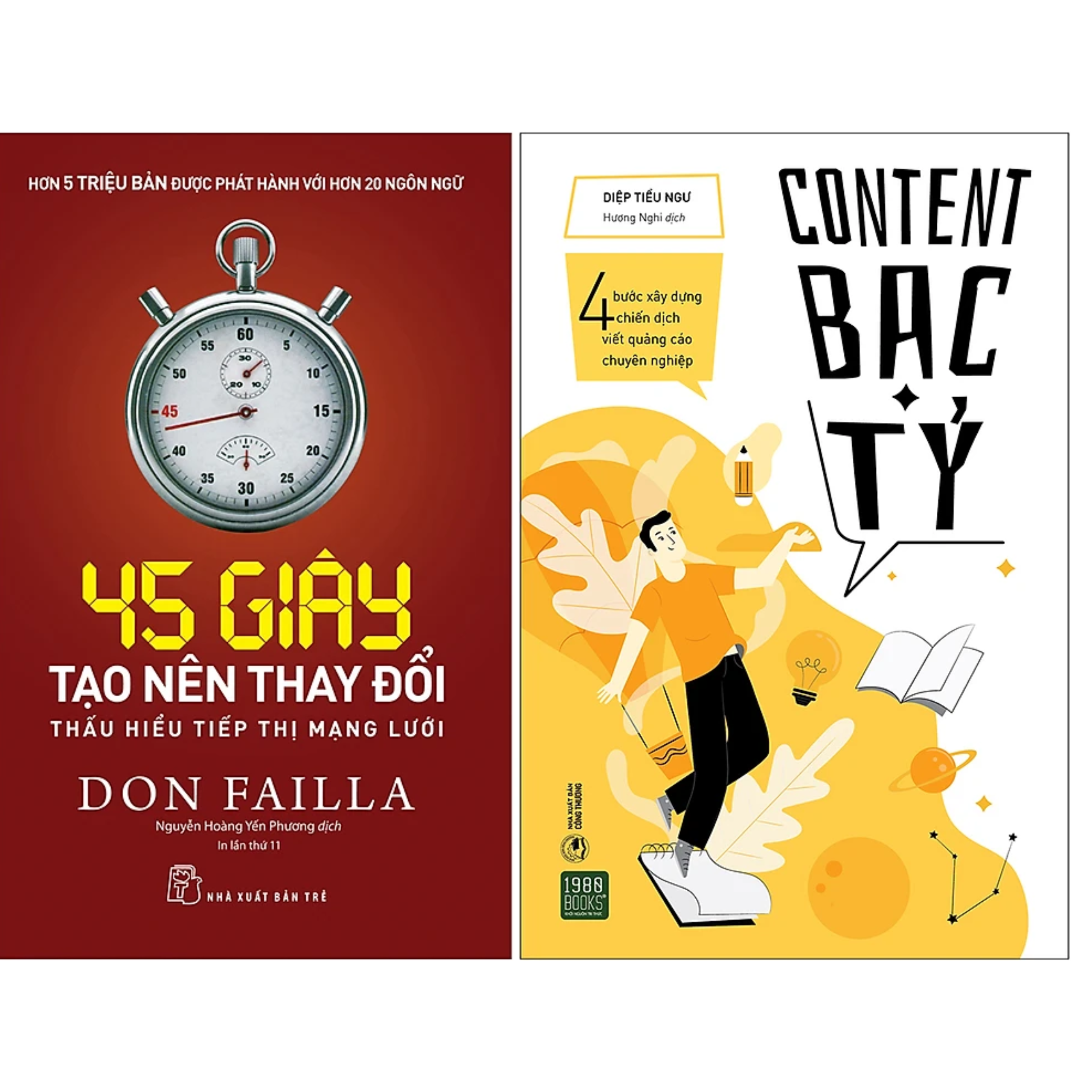 Combo 2Q: 45 Giây Tạo Nên Thay Đổi - Thấu Hiểu Tiếp Thị Mạng Lưới + Content Bạc Tỷ