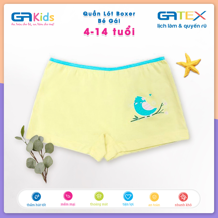 Set 3 Quần Lót Boxer Cho Bé Gái GAKIDS - Chất liệu COTTON cao cấp