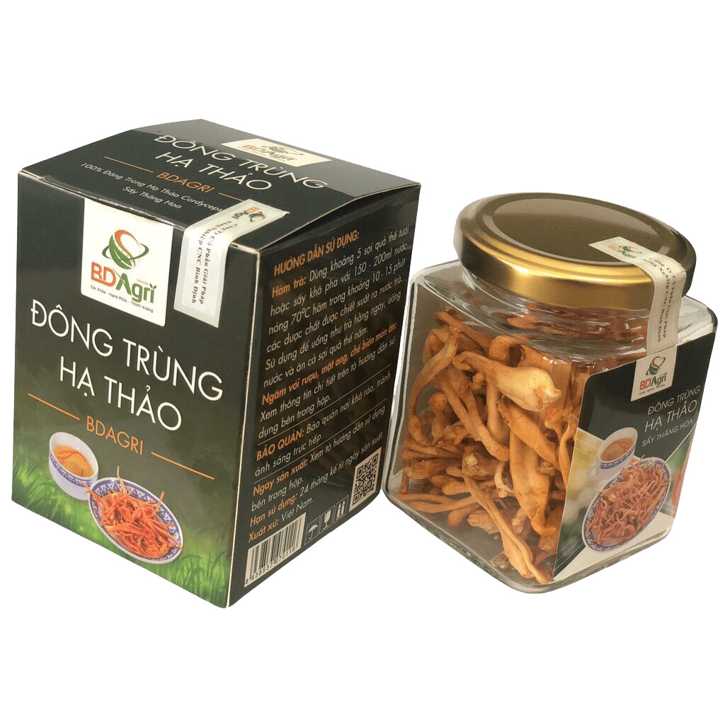 ĐÔNG TRÙNG HẠ THẢO BDAGRI SẤY THĂNG HOA (BỊCH 100G) CHẤT LƯỢNG