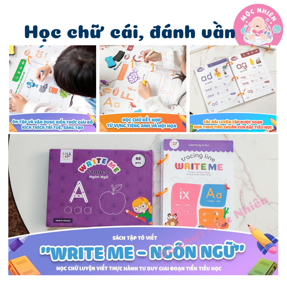 Đồ chơi giáo dục, học liệu thông minh cho bé xóa được, học liệu giáo dục sớm thương hiệu Lalala Baby 68 Trang