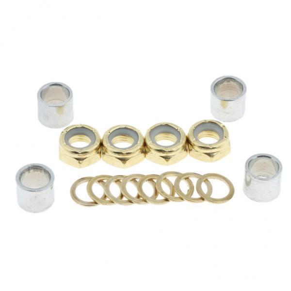 4X Pack of 16 Bearing Spacer Nuts Axle Speed Washers Spacers Cruiser Golden