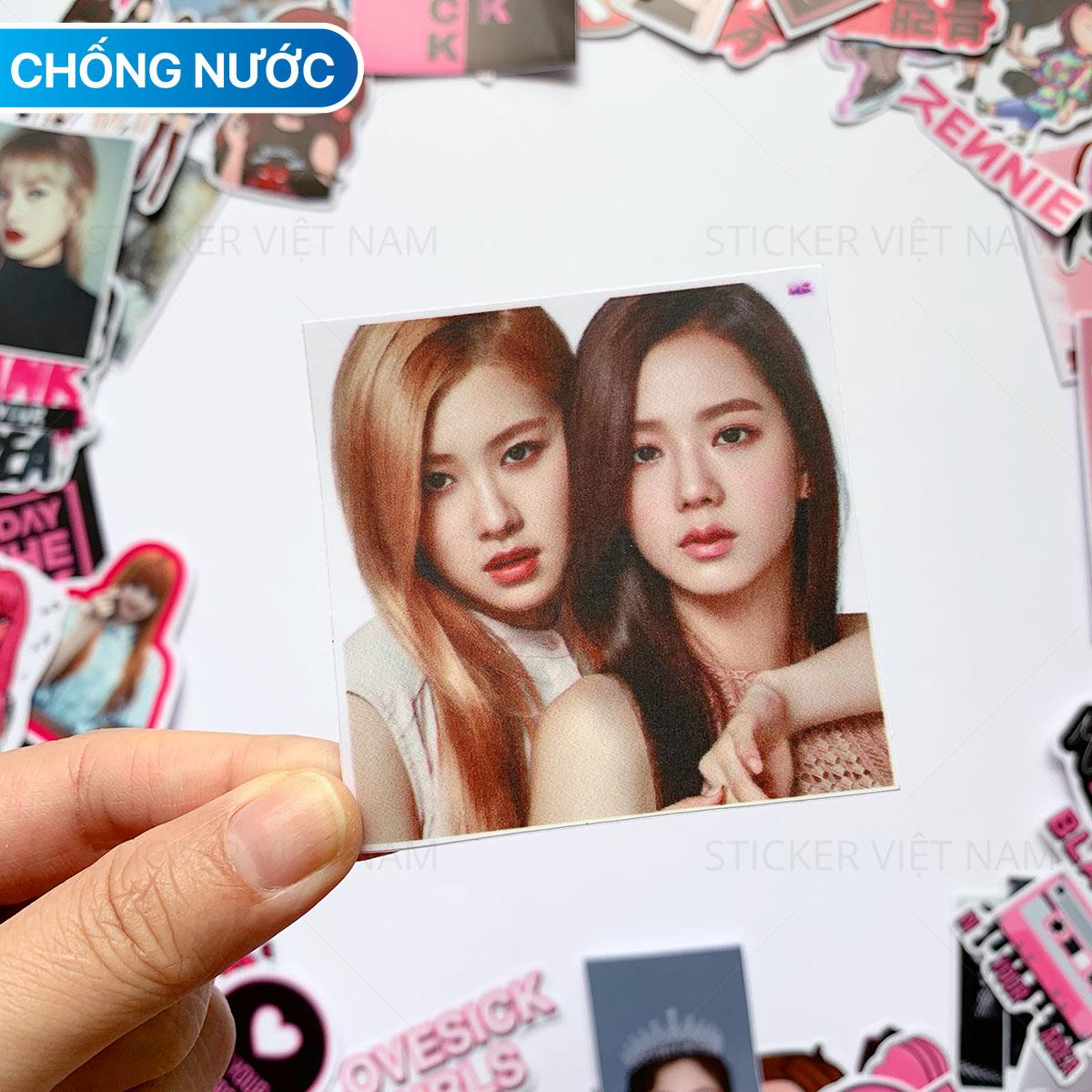 Sticker BLACKPINK Jennie Lisa Rose Jisoo Blink Ngẫu Nhiên Chất Lượng Cao Chống Nước