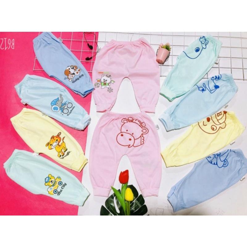 Quần chục dài cotton mông thú cho bé. Set 5 quần