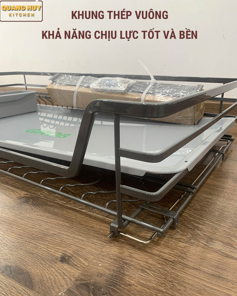 Giá bát đĩa tủ dưới inox sơn Nano bảo hành 10 năm không han gỉ thương hiệu Grob