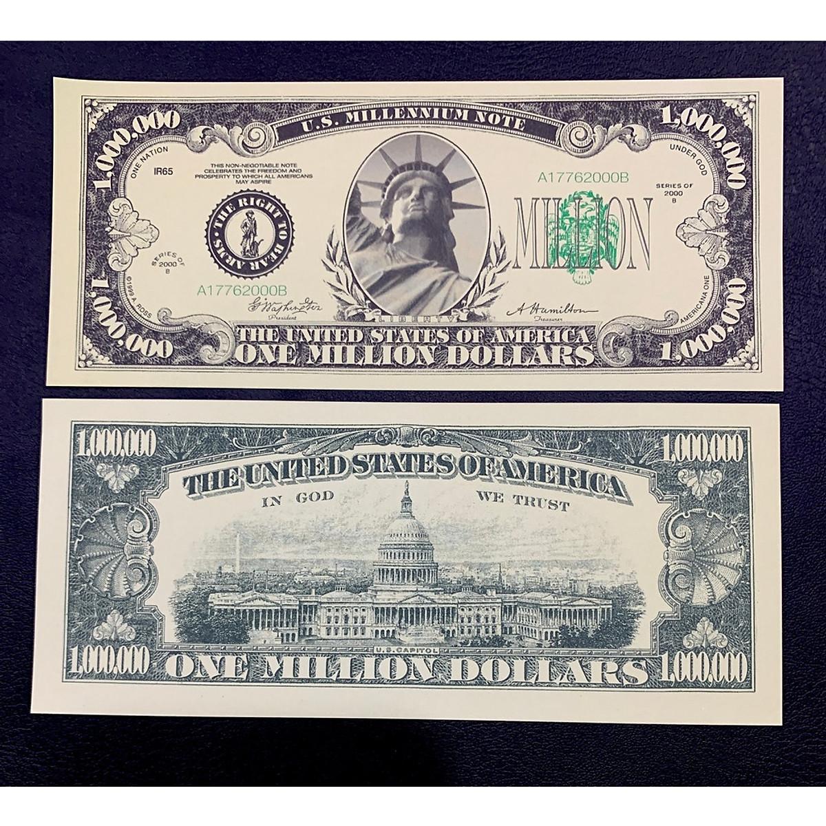 Tờ tiền 1 Triệu USD Mỹ kỷ niệm , hàng Mỹ , sưu tầm