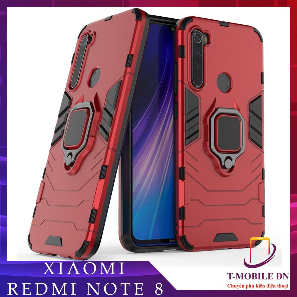 Ốp lưng cho Xiaomi Redmi Note 8 iron man chống sốc kèm nhẫn xoay chống xem video bảo vệ camera