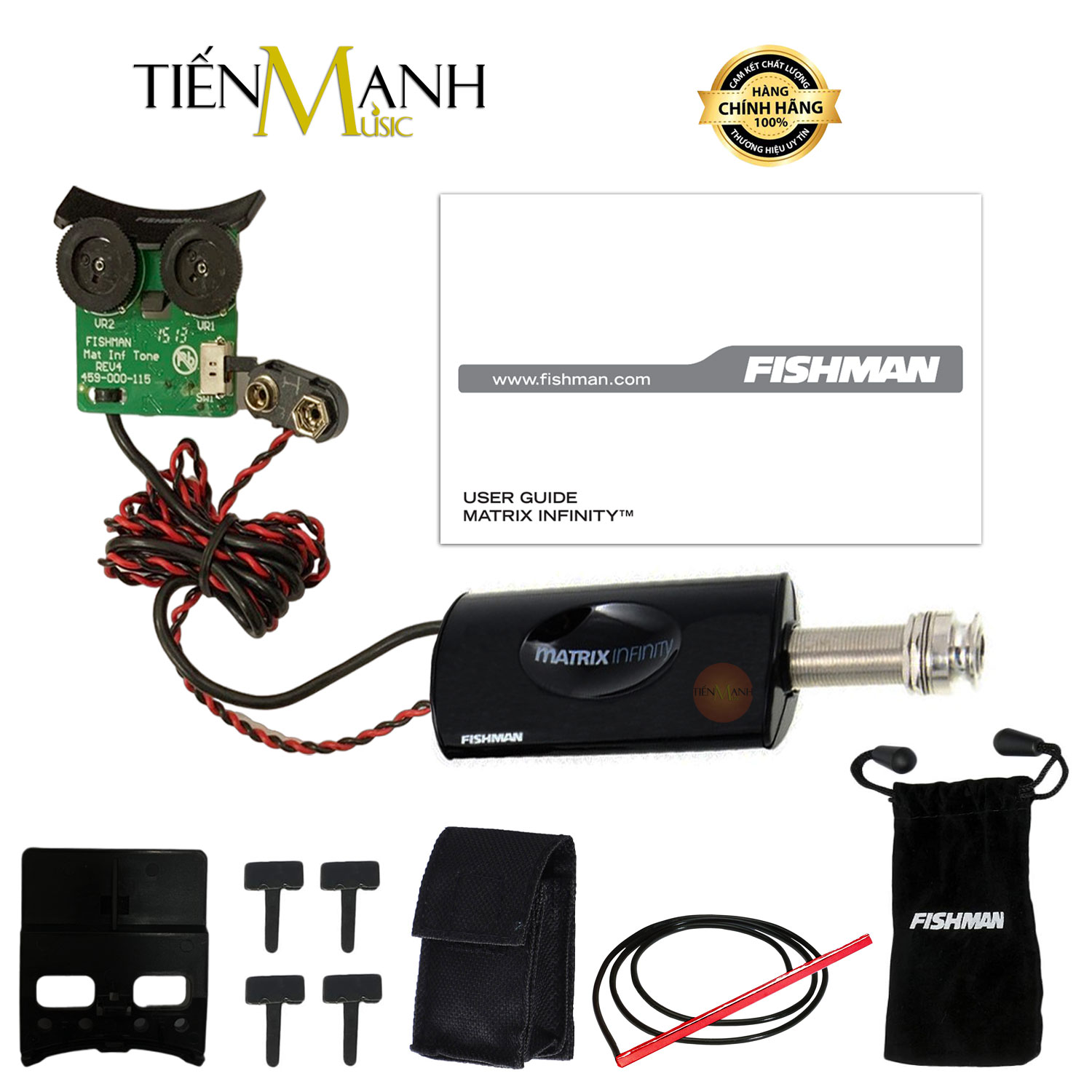 Pickup Guitar Acoustic Fishman Matrix Infinity Narrow - Bộ Thu Âm Đàn Ghita Preamp System Hàng Chính Hãng