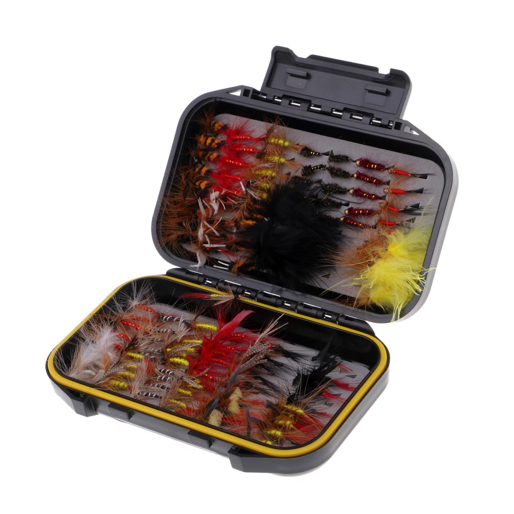 120pcs Dry/Wet Fly Fishing Insects Flies Different Style Salmon Trout Flies