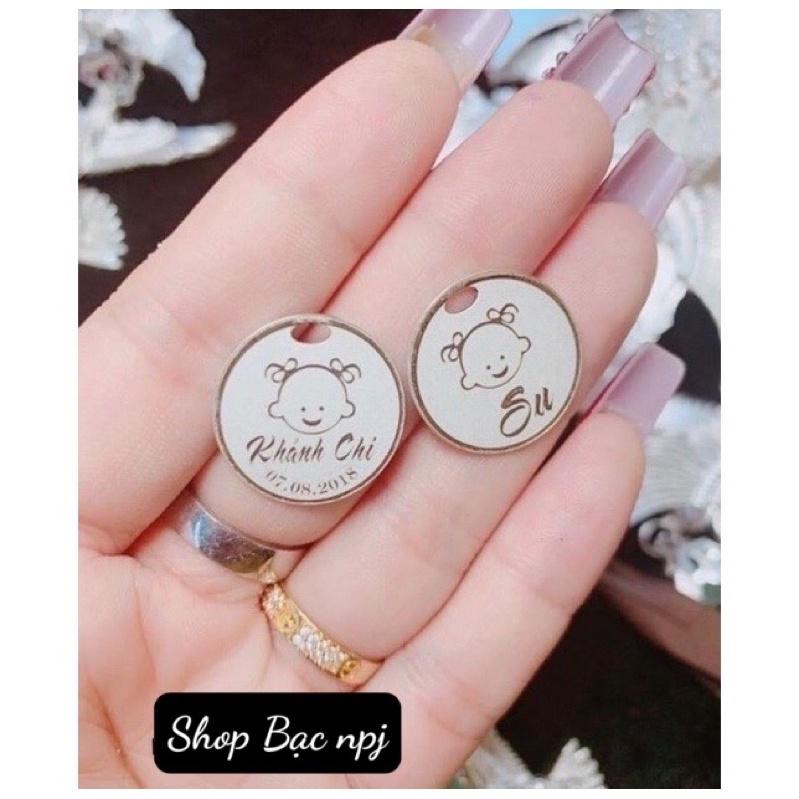 Dây chuyền cho bé, Vòng cổ khắc tên theo yêu cầu , Bạc Ta - Bạc npj