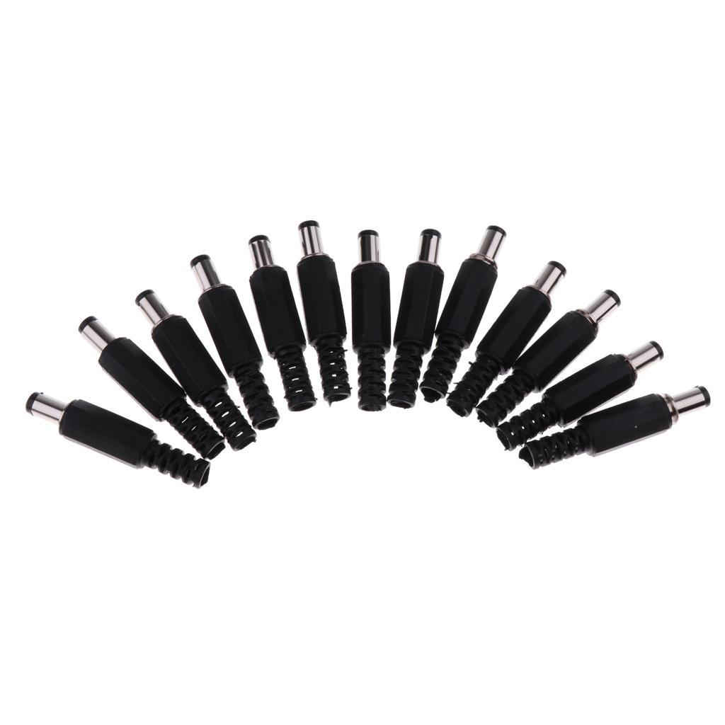 50 Pcs 5.5mm X 2.5mm DC Socket Male Barrel Jack, Solder Power Plug Connector