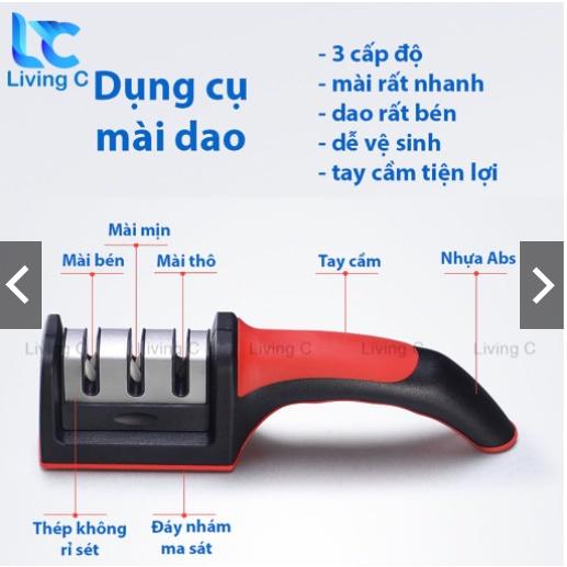 Dụng cụ mài dao kéo 3 cấp độ cầm tay, mài dao nhanh bén siêu tiện lợi