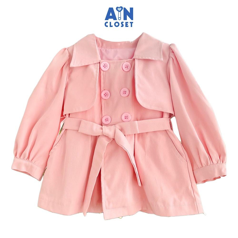 Áo Khoác bé gái họa tiết Mangto Hồng Kaki lụa - AICDBGMCRPCQ - AIN Closet