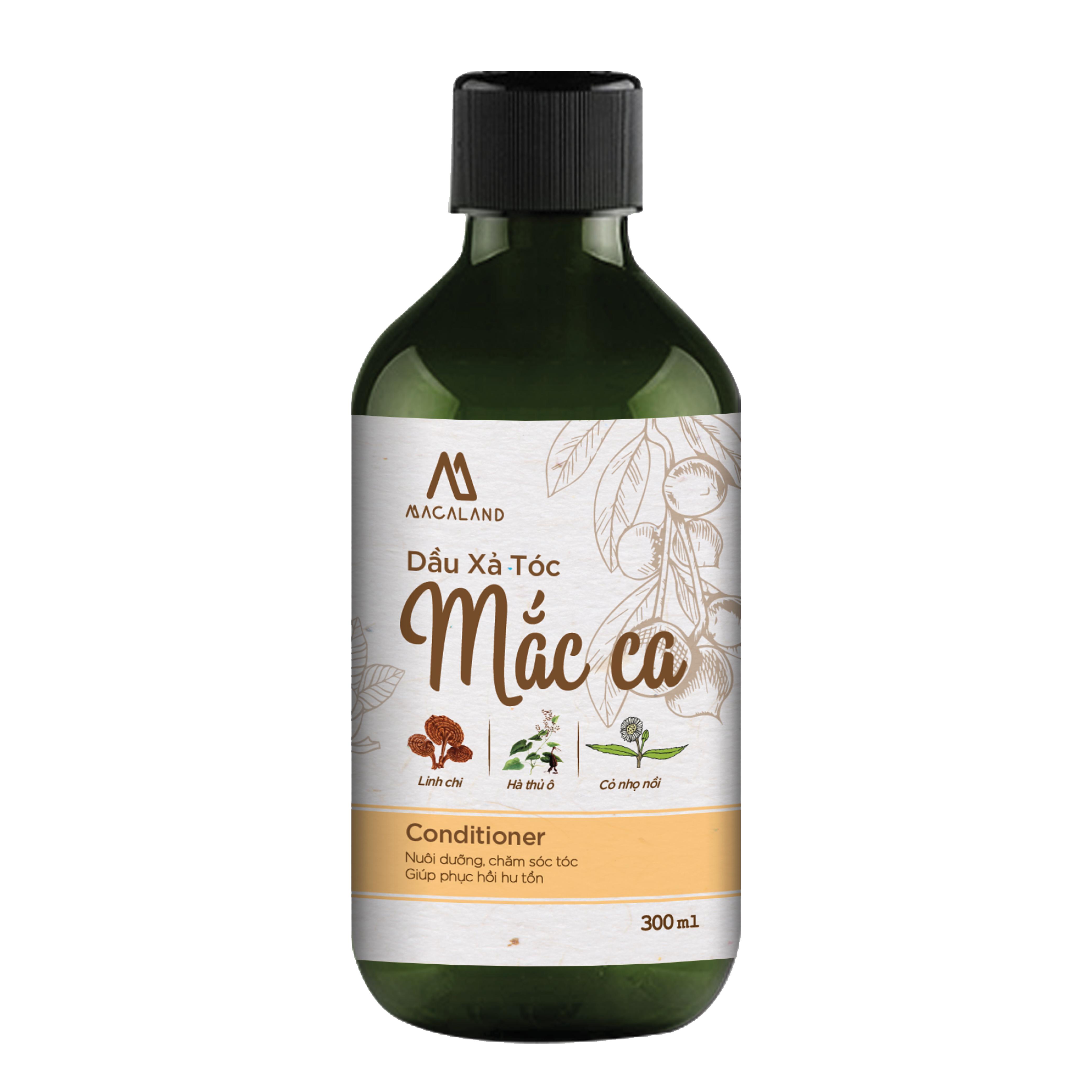 Dầu Xả tóc dầu Mắc Ca Macadamia 300ml MACALAND công dụng nuôi dưỡng và phục hồi tóc, giảm tình trạng xơ rối, giúp tóc đen mượt óng ả và dày hơn hàng công ty chính hãng, xuất xứ Việt Nam