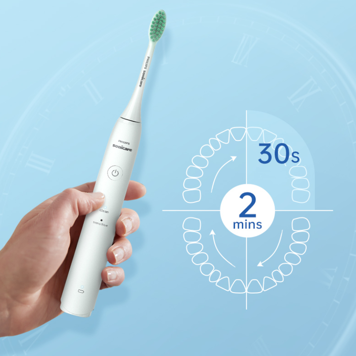 Bàn chải đánh răng điện Philips HX2431 CÓ 2 chế độ làm việc: Clean, Sensitive - HÀNG NHẬP KHẨU