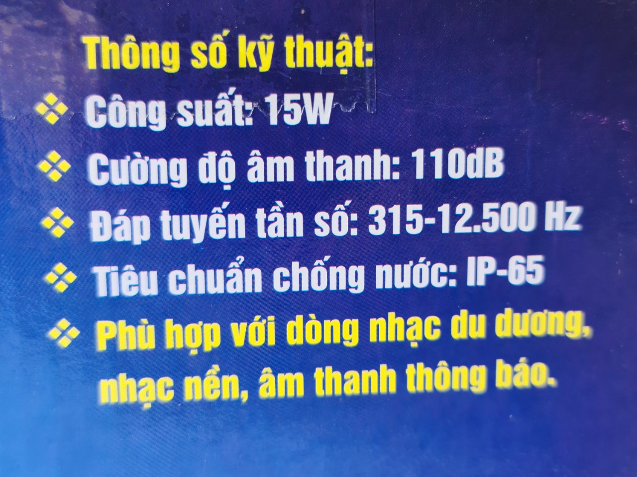 LOA PHÓNG THANH 15W THUMPER MẶT 25x16.5CM - LOA THÔNG BÁO - HÀNG CHÍNH HÃNG